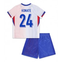 Fotbalové Dres Francie Ibrahima Konate #24 Dětské Venkovní ME 2024 Krátký Rukáv (+ trenýrky)